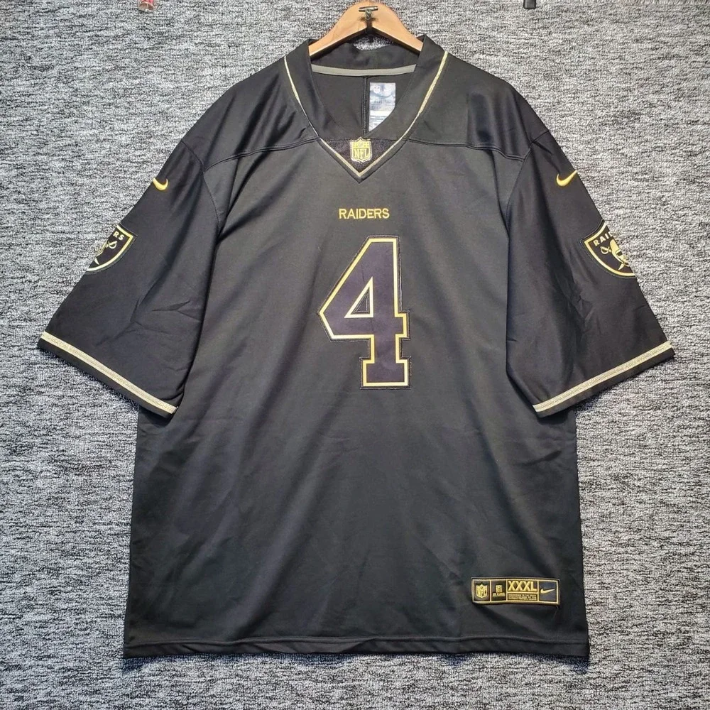 Nike Las Vegas Raiders Derek Carr 4 Salute to Service Jersey Black Mens 3XL